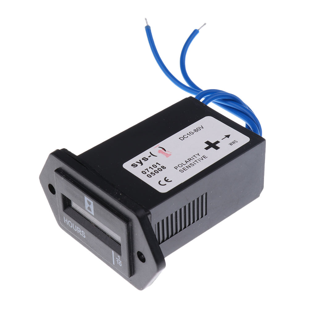 Car Quartz 99999.9 10-80V Hour Meter for Engine Generator Time Counting