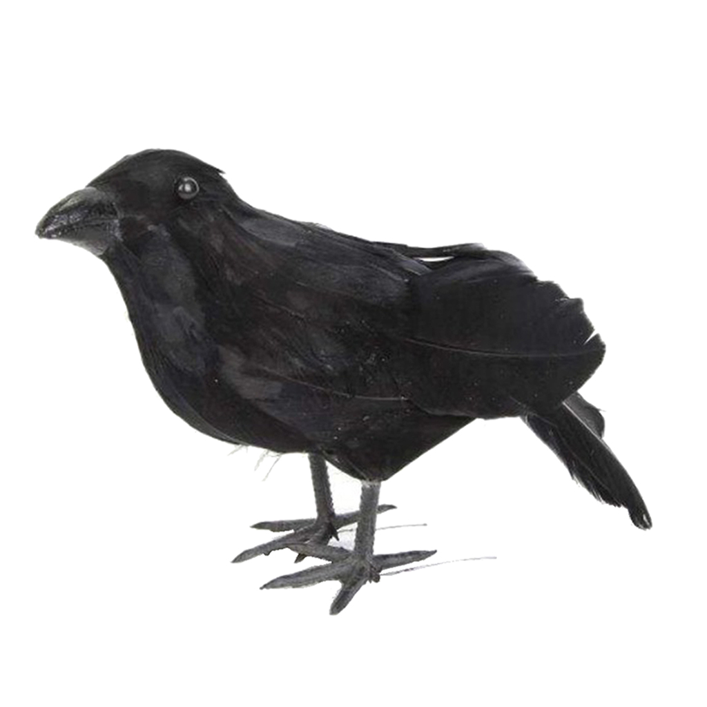 Realistic Black Foam Crow Photo Props Garden Scarecrow Outdoor Pest Control