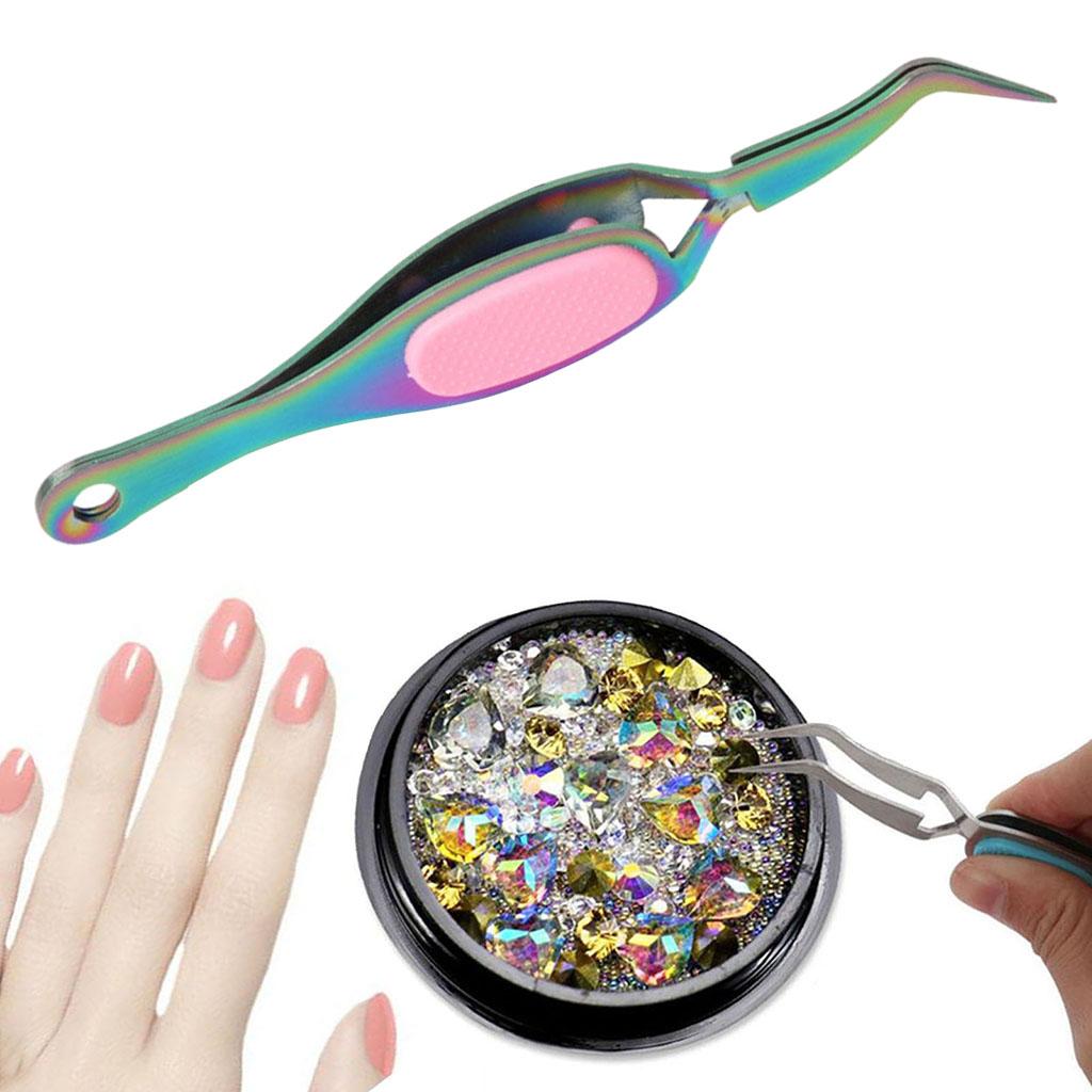 Tweezers X-Shaped Jewelry Clip Easy Clean for Nail Art Extension Nail Girl Manicurist