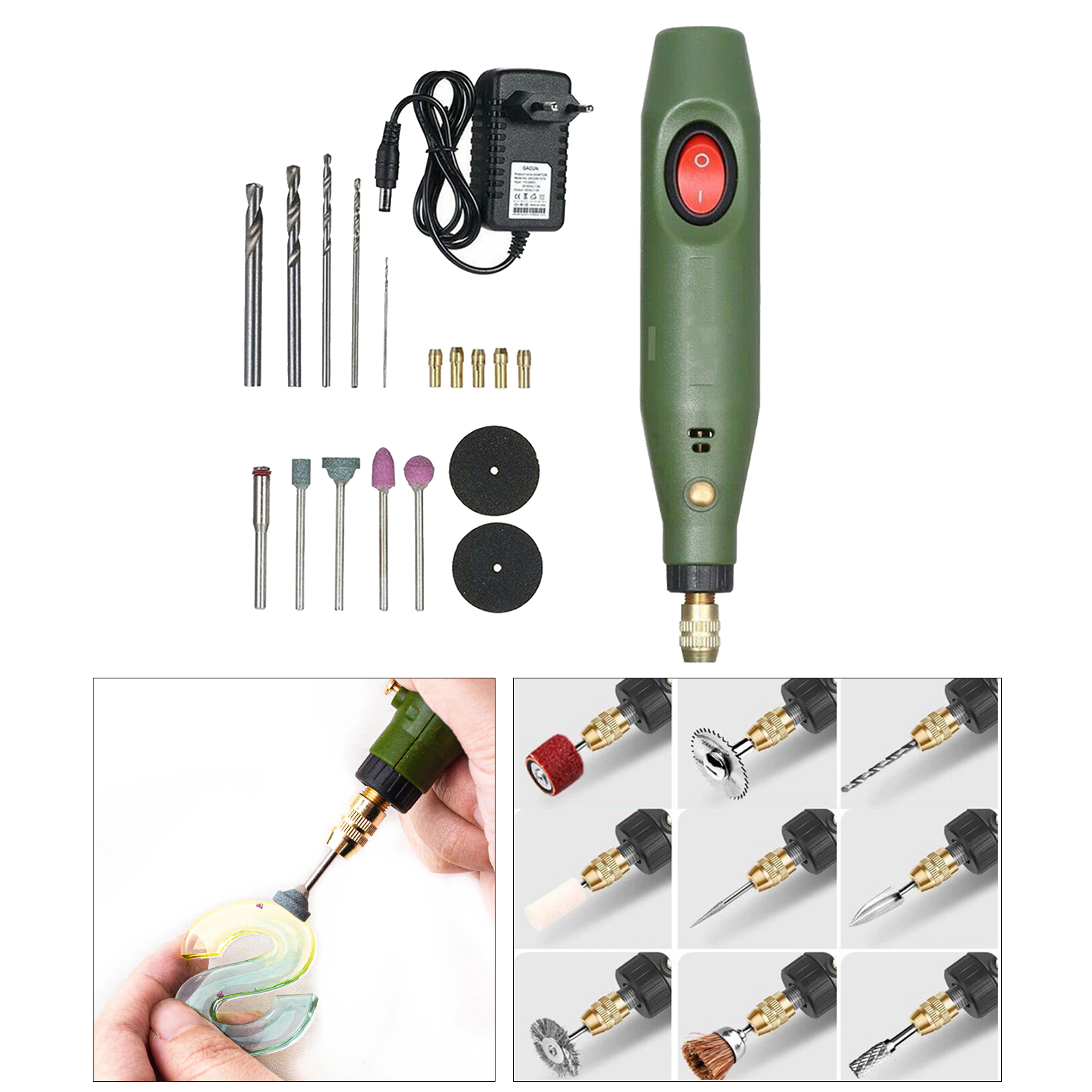 Mini Electric Rotary Tool Kit Grinding Pen for Polishing Cutting Cleaning Jewelry Making Epoxy Resin EU plug
