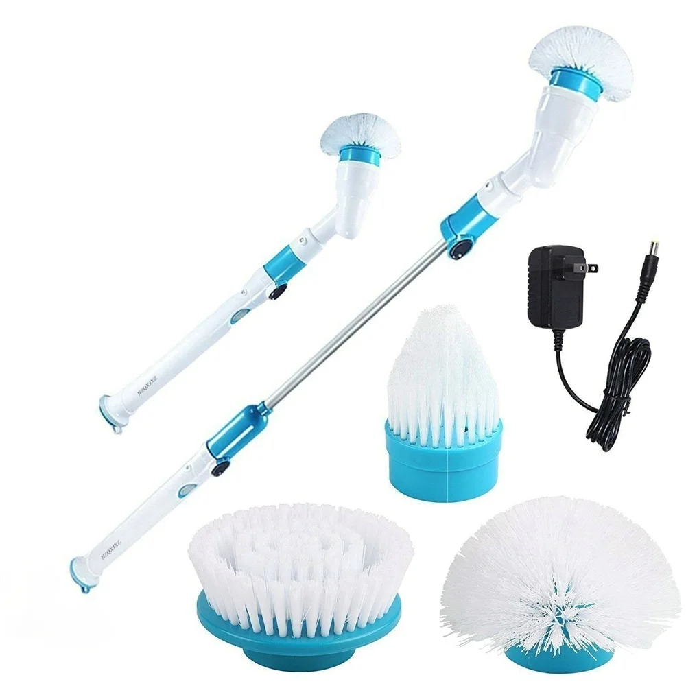 Turbo Electric Spin Scrubber Scrub Cordless Chargeable Adjustable Cleaning Brush 