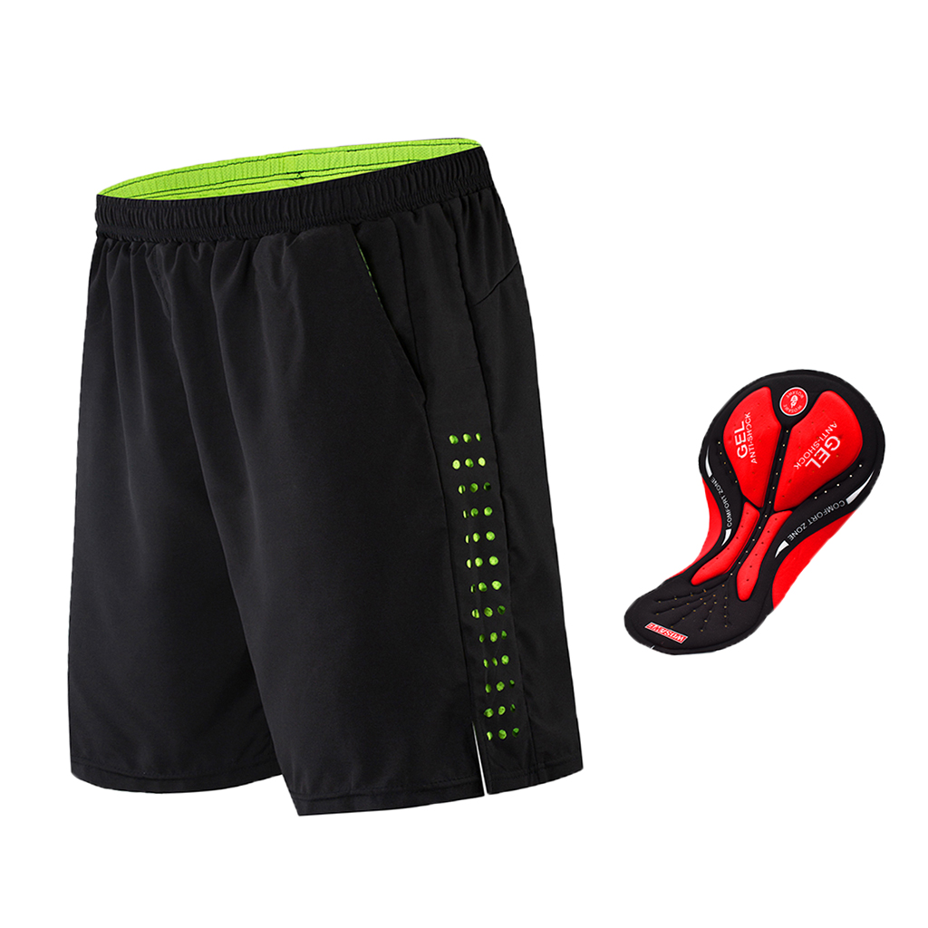 Mens Cycling Shorts with Pad MTB Breathable Shorts Padded Loose Bike Shorts Baggy Half Shorts with Pockets Liner Underwear