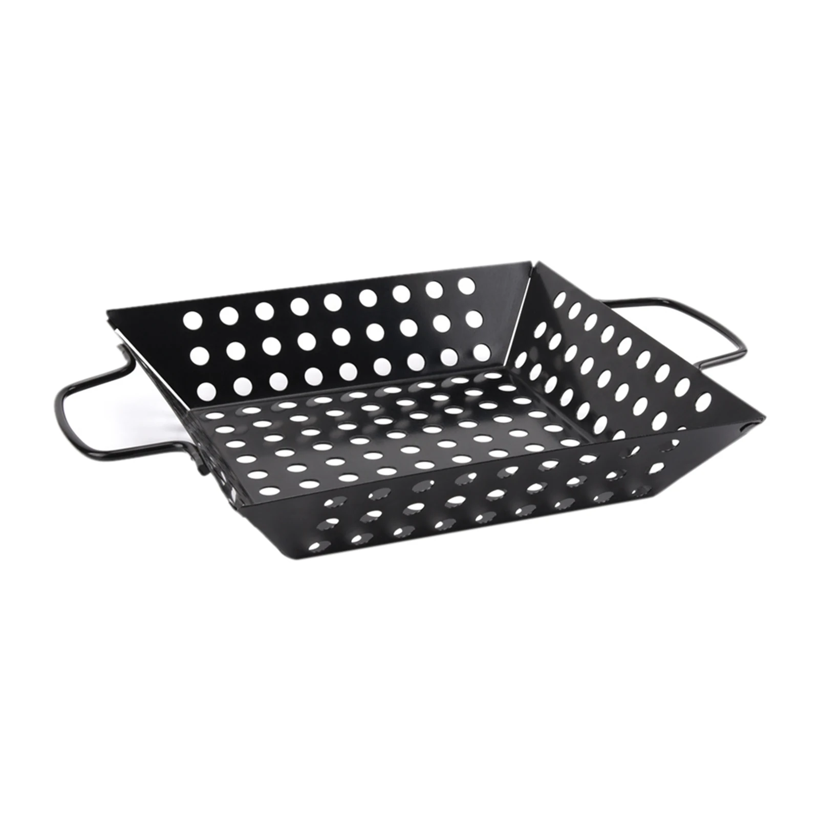 Non-stick Square Grill Pan Carbon Steel Barbecue Grill Plate Vegetable Basket Tray BBQ Tool Grilling Tray Indoor Outdoor Cooking