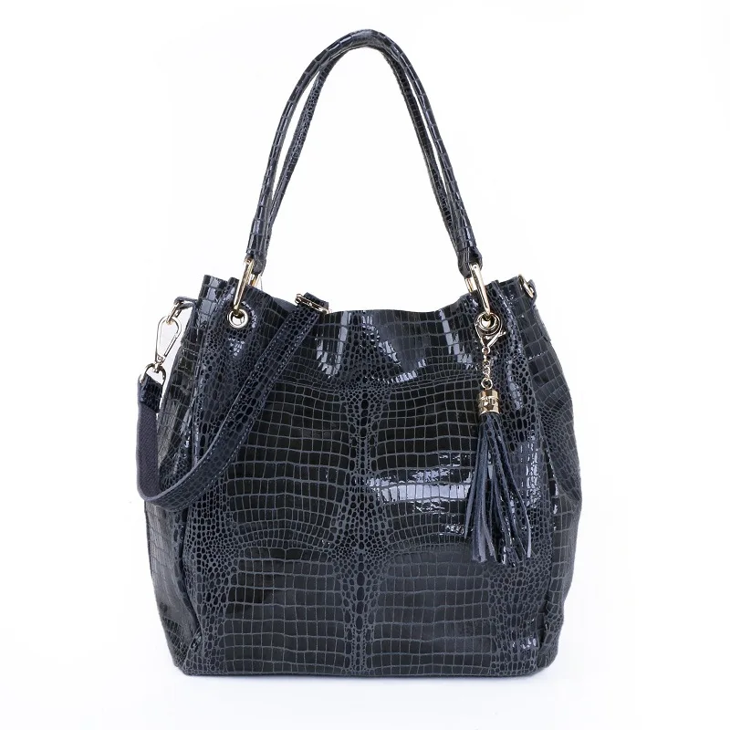 High Quality Women Genuine Leather Handbags Large Capacity Ladies Serpentine Shoulder Bags Designer Female Tote Messenger Bag