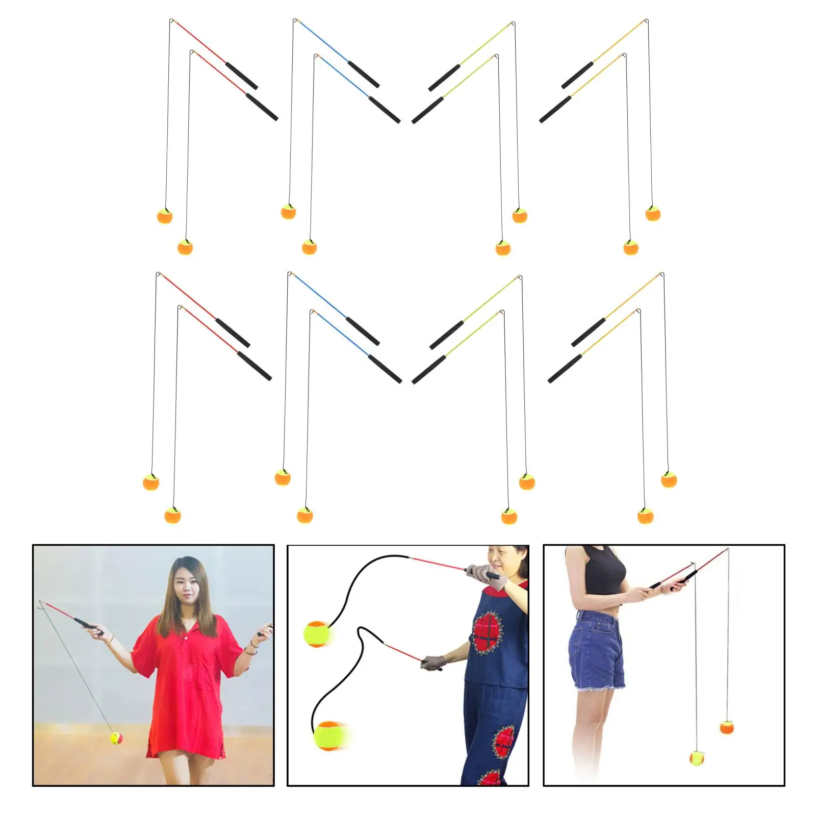 Fitness Ball with Rod Tennis Training Stretch Arm And Shoulder Joints Gym for Middle-Aged And Elderly Children Adults