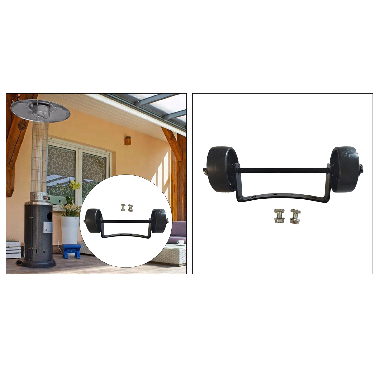 Universal Patio Heater Wheel Kit-Easy to Move-Gas Patio Heater Replacement Universal Movable Wheel, Patio Heater Parts Outdoor