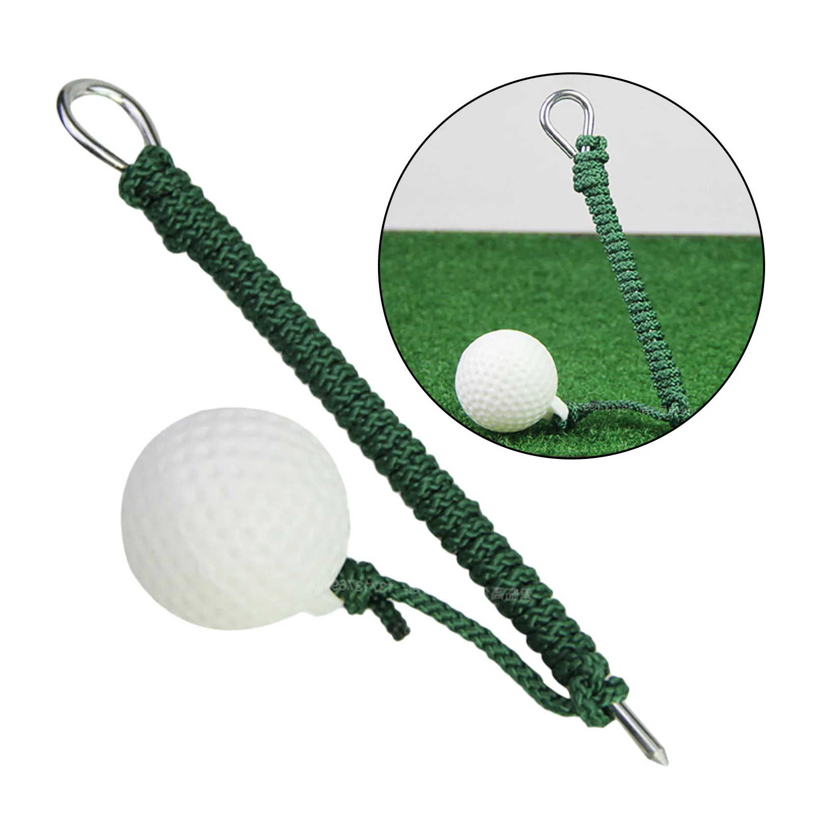 Golf Practice Ball Easy Carry Backyard Grass Ground Golf Rope Ball Accessory Simple Operation Training Rope Ball