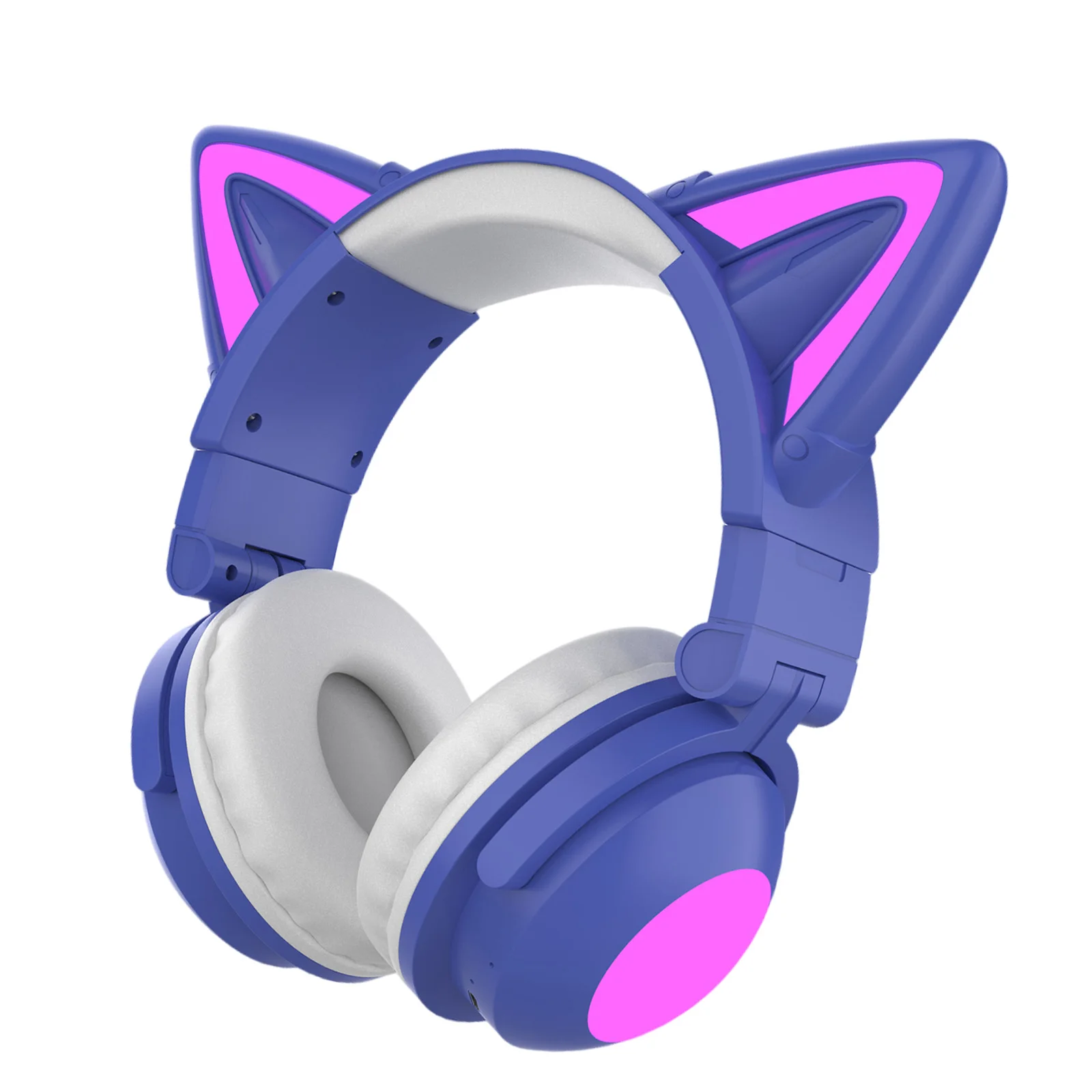 Universal Luminous Cat Ear Wireless Bluetooth Headsets Over the Ear Stereo Headphones Microphones Mic Speaker New