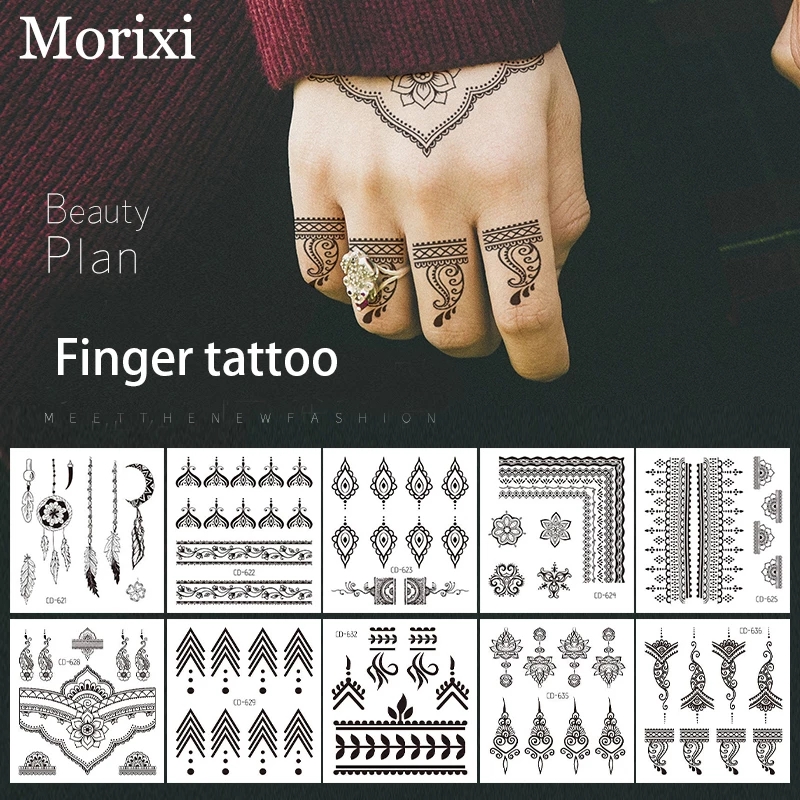 Best of Finger Tattoo Small Size Necklace Flower Wave Liners Geometric Printing Water Transfer Slider Temporary Tattoo Sticker RA054 Reviews & Tips