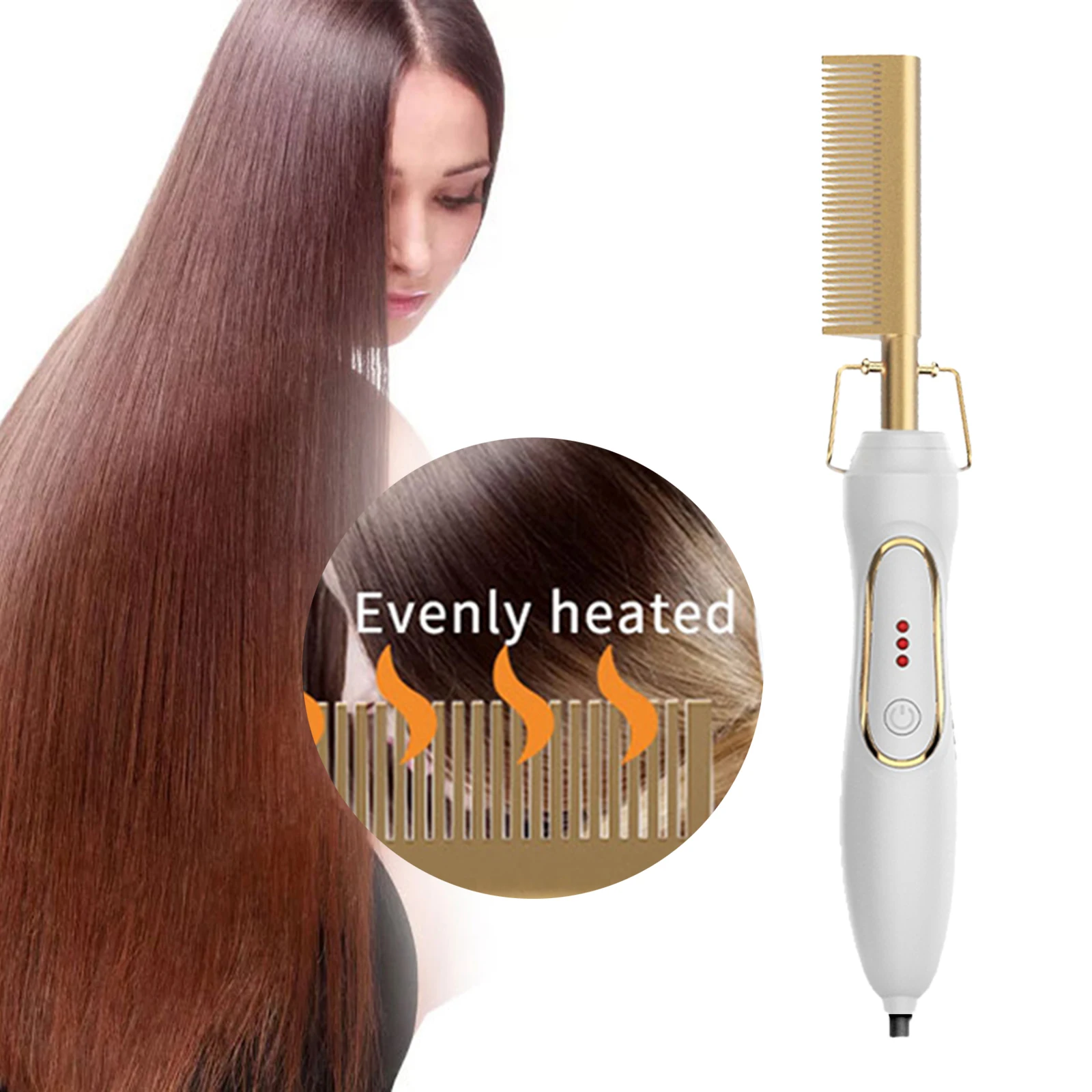Hair Straightener Flat Irons Straightening Brush Hair Straight Styler Corrugation Curling Iron Hair Curler Comb Hot Heating Comb