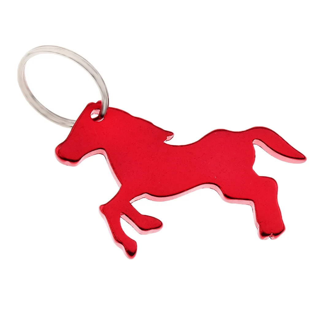 Novelty Horse Pattern Bottle Opener Key Ring Keychain Bag Pendent