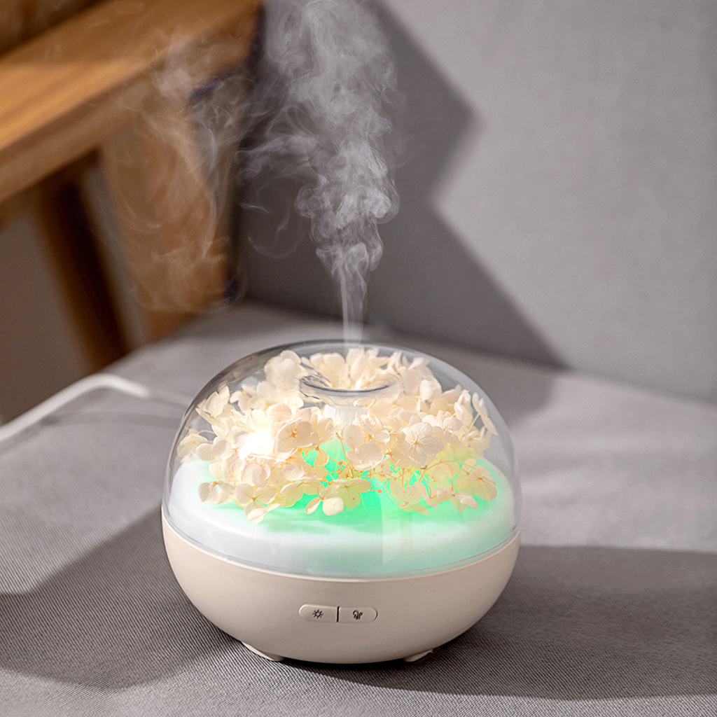 180ML USB Aroma Diffuser Everlasting Flower Ultrasonic Cool Mist Humidifier Air Purifier 7 Color LED Night light for Office Home