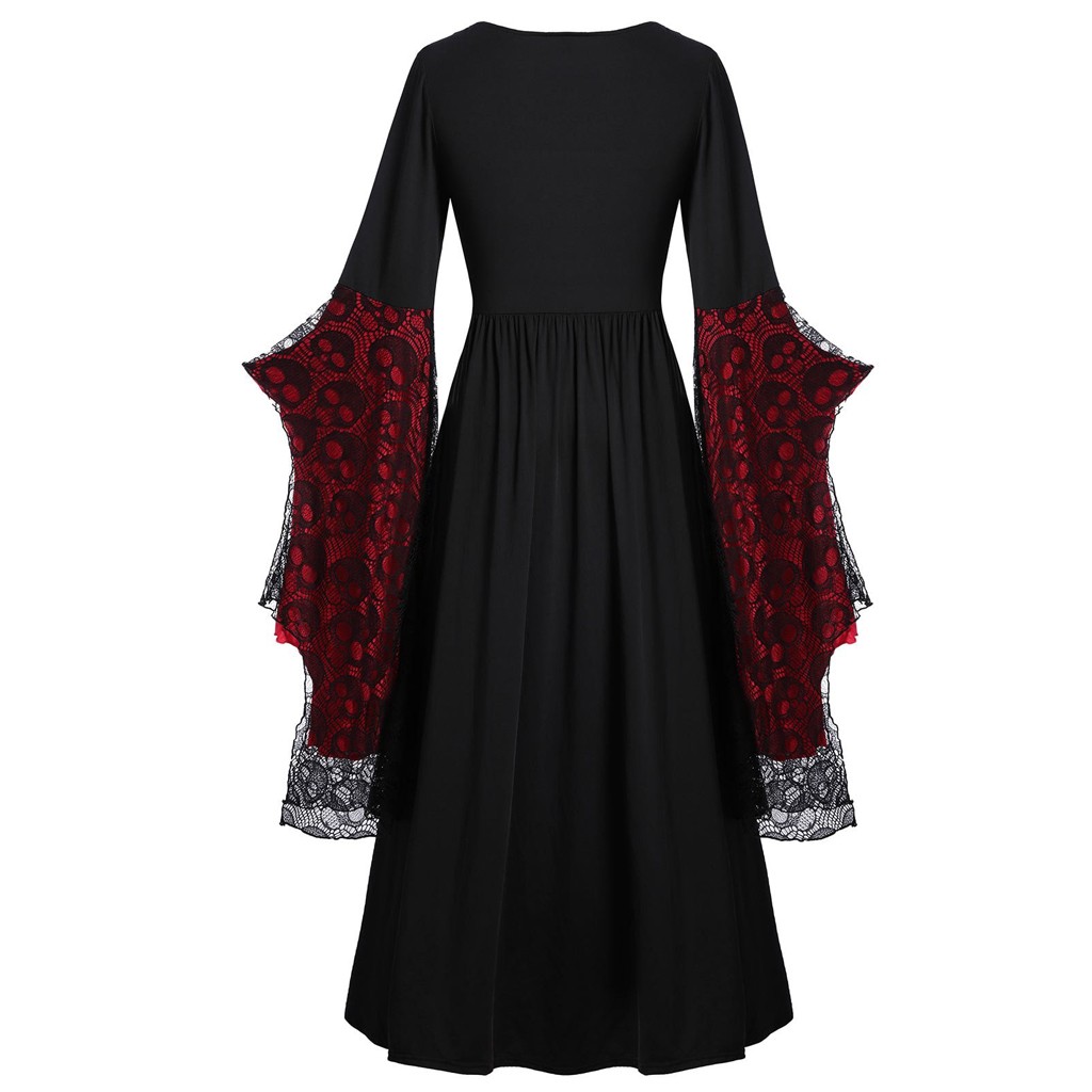 Y2k Womne Plus Size Gothic Dress Skull 