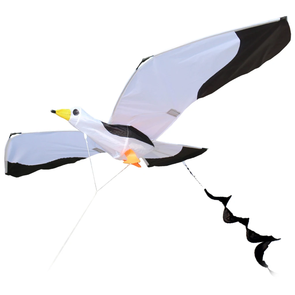 3D seagull kite animal kite long tail single line kite outdoor sports fun toy kite children gift with 100m kite line