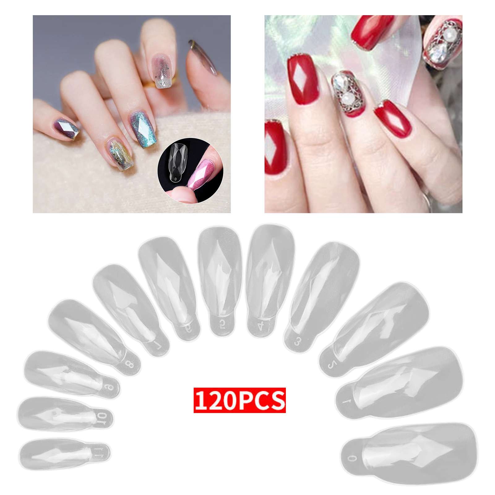 120pcsNail Form Mold Diamond Shape Nail Tips Manicure Home Use Tools Quick Building Artificial Model Dual Drop Shipping