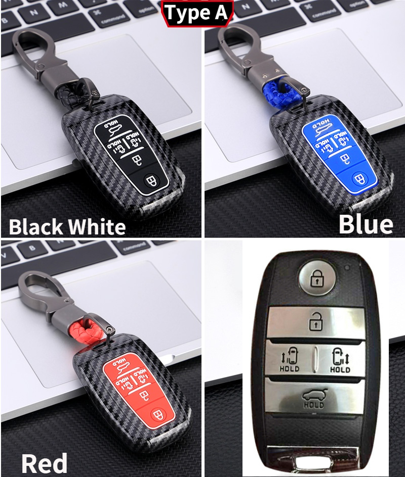 Cover portachiavi in carbonio ABS 5 6 pulsanti per Kia Sedona/Grand/Carnival/Sorento - H06d73f02f9694c2f813076eb0b957f03S