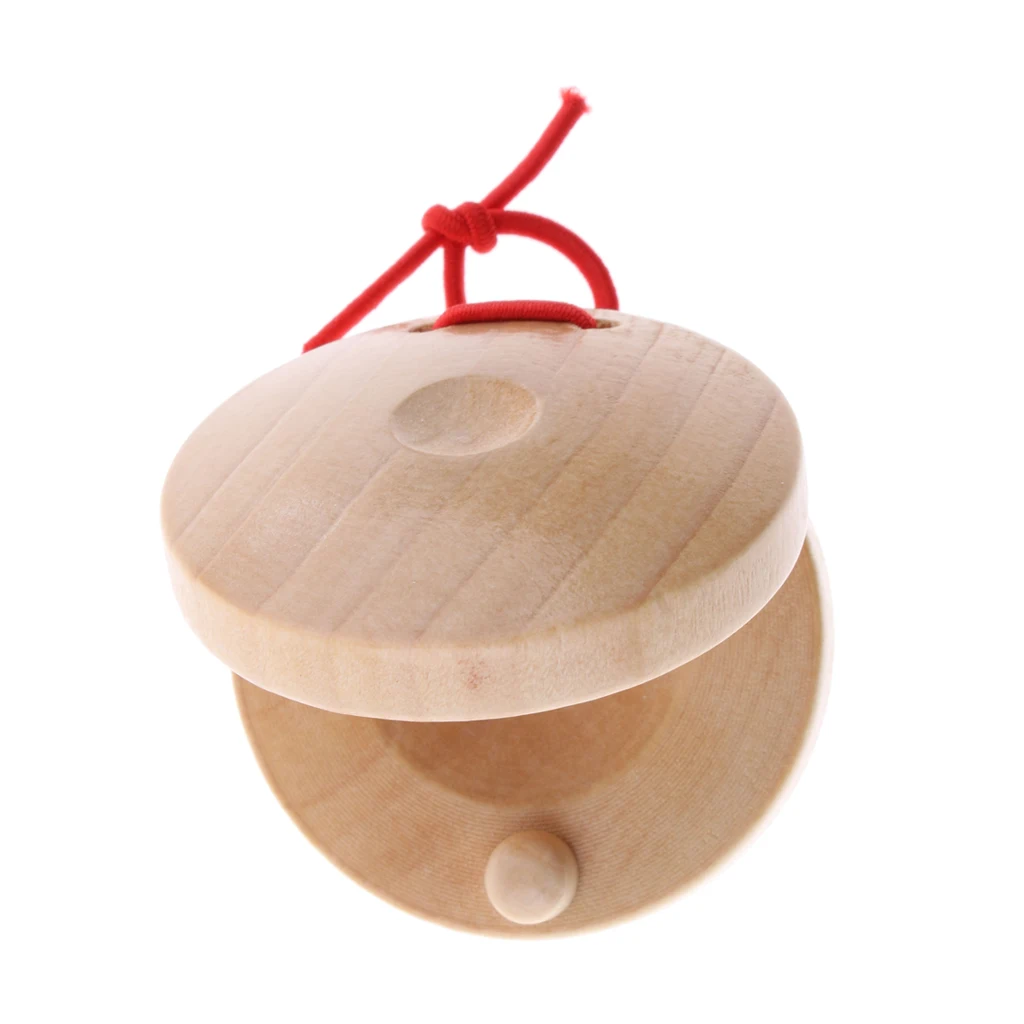 Kids Child Wooden Castanet Kids Percussion Flamenco Percussion Musical Instrument Toy Early Learning - Wood Color