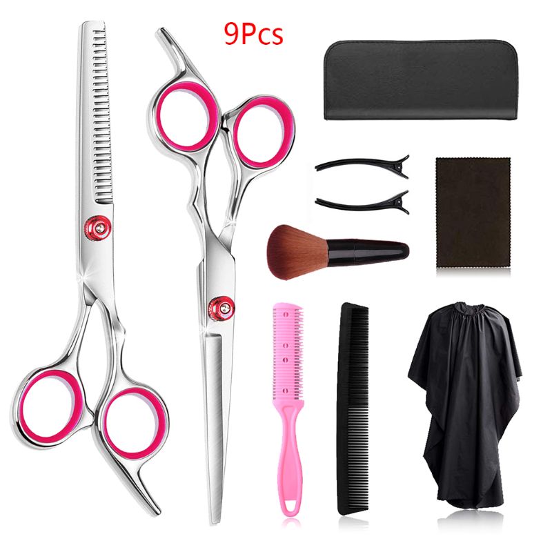 Tesoura de Cabelo Polegada Barbeiro Cabeleireiro Corte Profissional Conjunto Tesoura R3mf 9 Pçs 6 1 Cheap Tesouras de cabelo