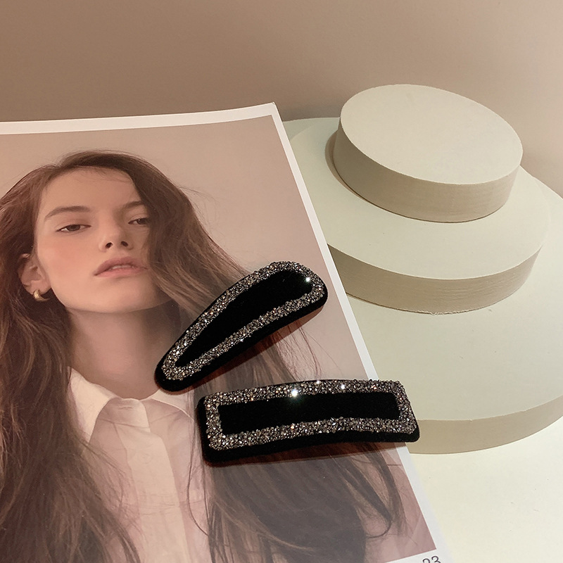 Retro Schwarz Samt Haarnadeln für Haarspangen Frauen Kristall Strass Perle Koreanische Weibliche Haar Clips Schmuck Mädchen Zubehör – Detail 13
