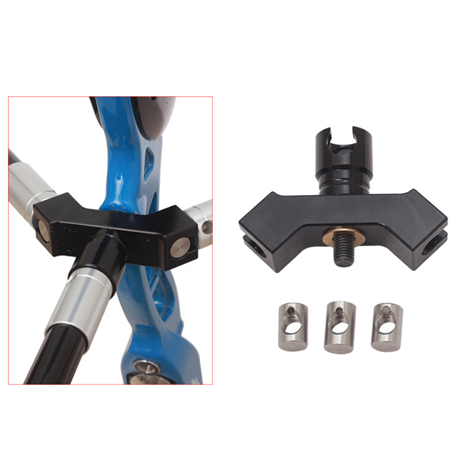 1Set Adjustable Aluminium Alloy Quick Disconnect Durable Practical Rod Stabilizer Mount Single Side Compound Bow Archery V Bar