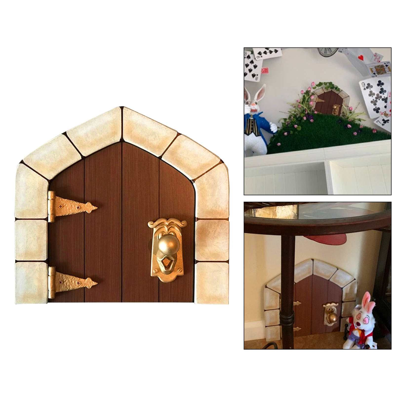 Mini Fairy Door Yard Garden Sculpture Figurine Statues for Kids Room Wall Outdoor Porch Living Room Bedroom Decor