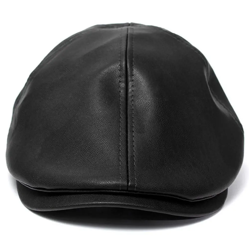 barrette hat mens Berets Men's Women's Faux Leather Peaked Cap Newsboy Bonnet Beret Cabbie Gatsby Flat Golf Hat leather beret hat mens