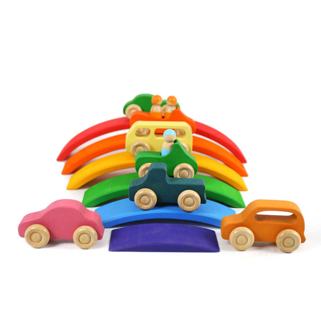 wooden stacking cars