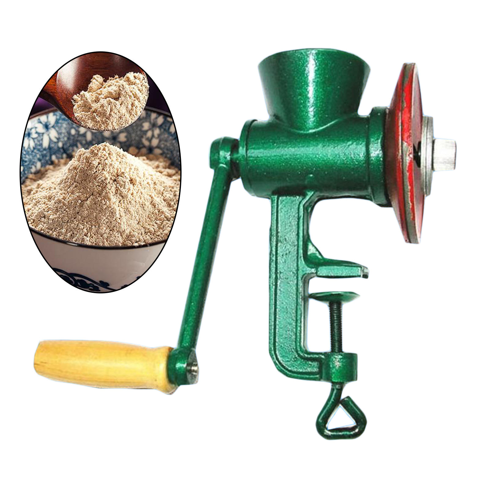 Hand Grain Grinder Mill Table Clamp Coarseness Adjustable Wheat Nuts Crusher Coffee Grinder