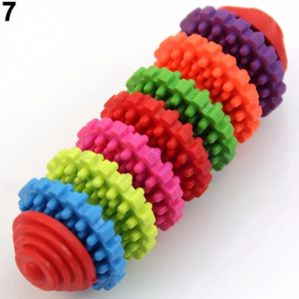 Rubber Pet Dog Puppy Dental Teething Healthy Teeth Gums Chew Toy  Tools Colorful 