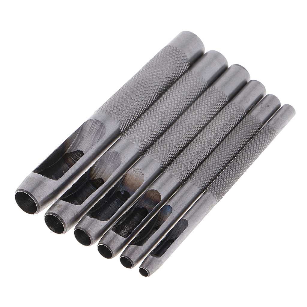 6Pcs/set Leather Hole Puncher Hollow Round Punch Tool Strap Belt Stitching 3mm-8mm