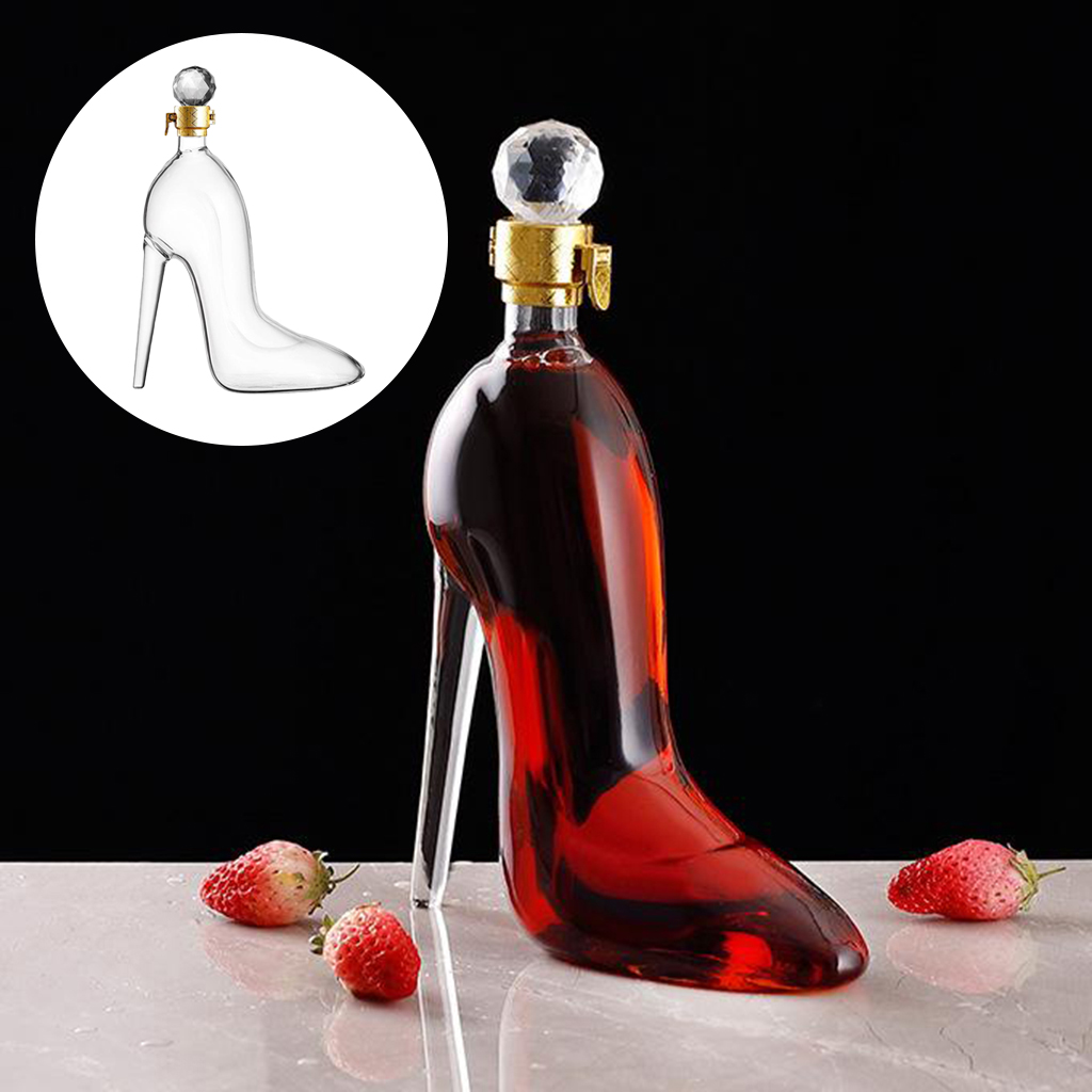 350ML High Heels Shape Decanter Luxurious Crystal Red Wine Brandy Champagne Glasse Decanter Bottle Home Bar Drinking Bottle