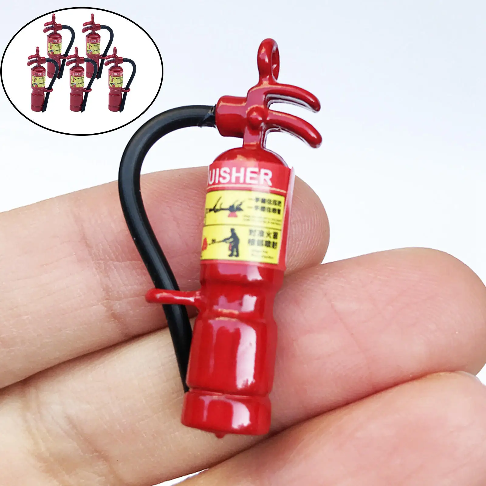 Simulation Fire Extinguisher 1/12 Scale Doll House Accessories DIY Toys Birthday Gifts Craft for Bedroom Children Baby Toddlers