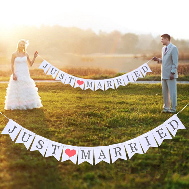Banderole De Mariage Wedding Touches - 13 Styles - Carton Marron - Just Married - Déco Vintage