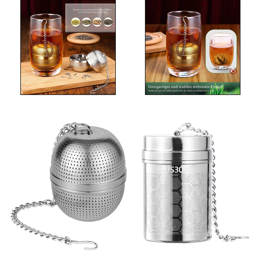 Premium Tea Strainer Tea Filters Mesh Tea Infuser Hanging for Mug Kettle with Chain Sealed Thread Connection