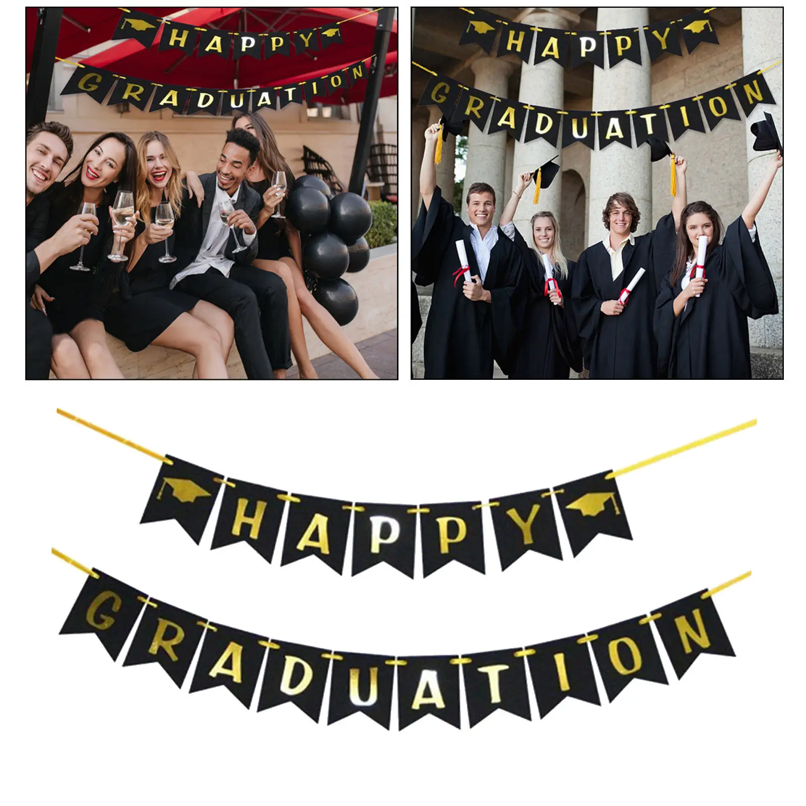 2021 Congrats Grad Burlap Bunting Graduation Banner Decoration Wall Hanging Senior High School Prom Party Decor Flag