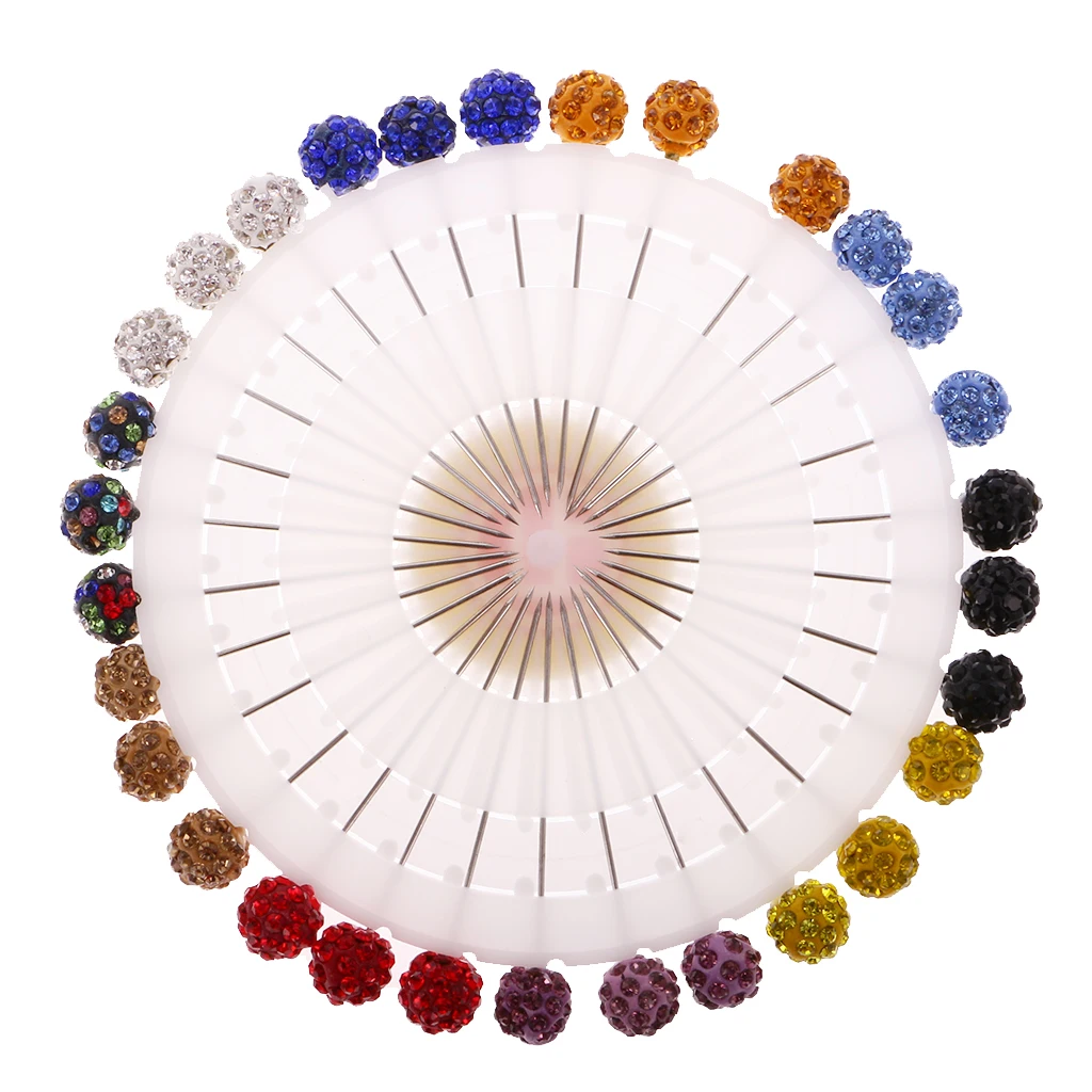 30 Pieces Colorful Crystal  Hijab Pins Scarf Shawl Safety Pins Accessory Brooch Jewellery