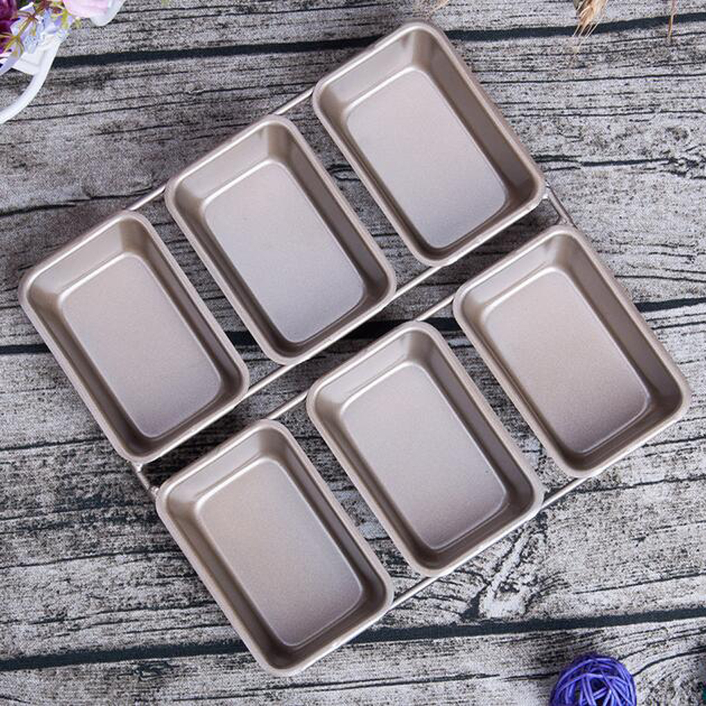 6 Cavity Metal Loaf Non Stick Pan Bakeware Mini Deserts Bread Baking Tin