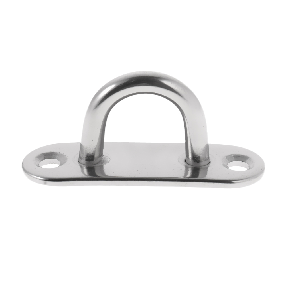 High Strength 304 Stainless Steel 5mm / 6mm / 8mm Oblong Pad Eye Plate Marine Boat Sailing Rigging Sail Kayak Yacht Sunshades