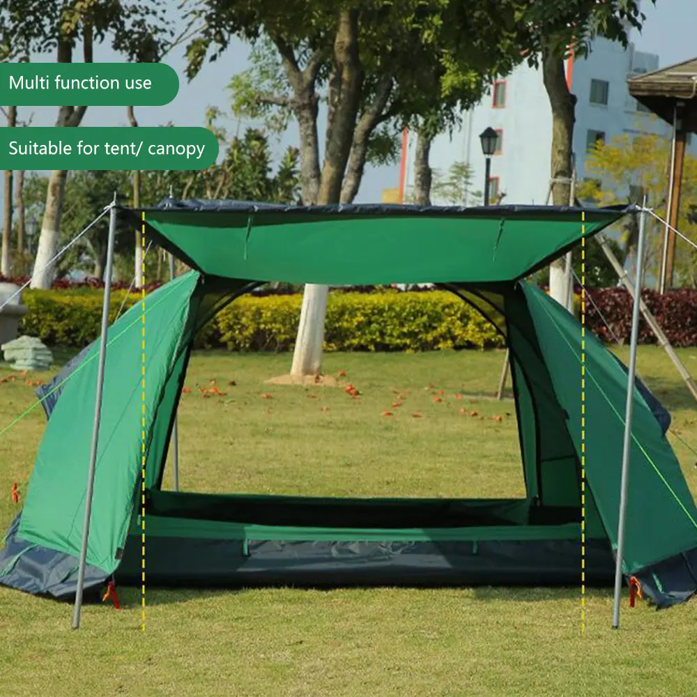 Outdoor Canopy Poles Camping Tent Tarp Pole Adjustable Awning Support Iron Rod