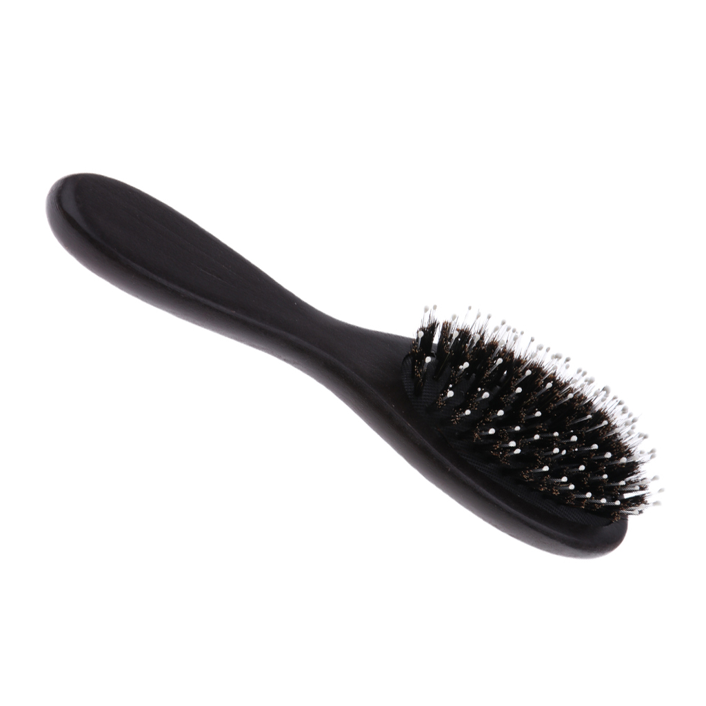 Pro Boar Bristle Hair Comb Hair Brush with Stainless Steel Handle