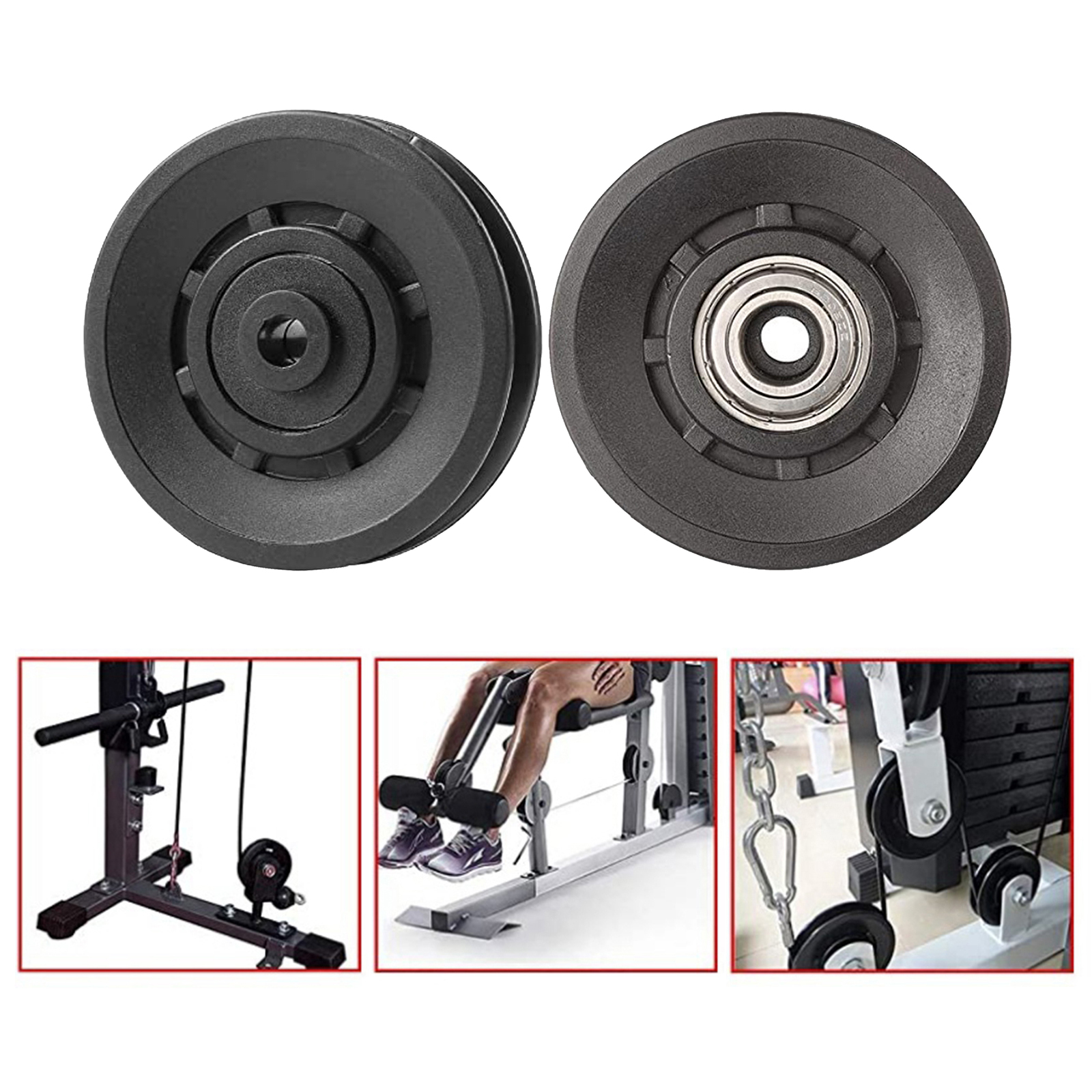 Bearing Steel Cable Pulley Wheel Bearing Idler Pulley Load-Bearing 200KG for Cable Machine Home Gym Workout Industry Equipment