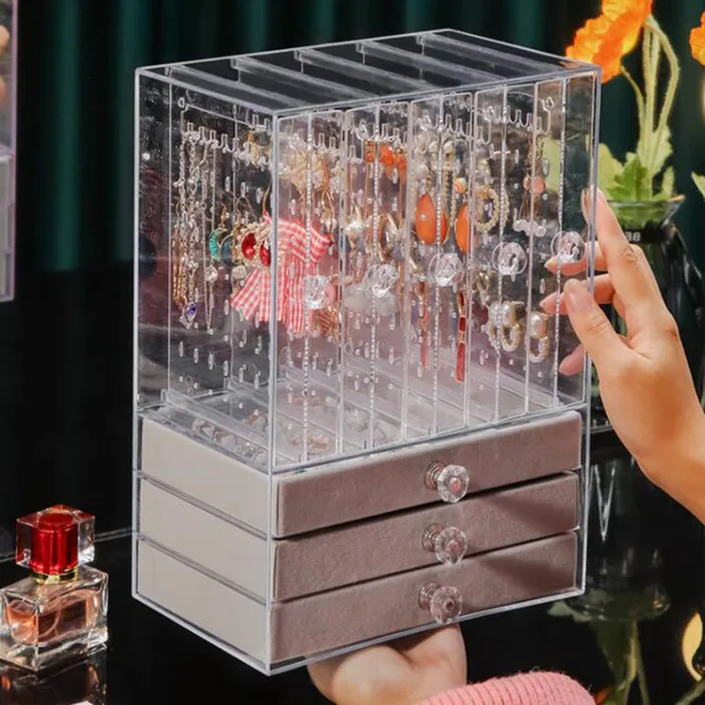 Jewelry Organizer Box Storage Large Size Transparent Acrylic