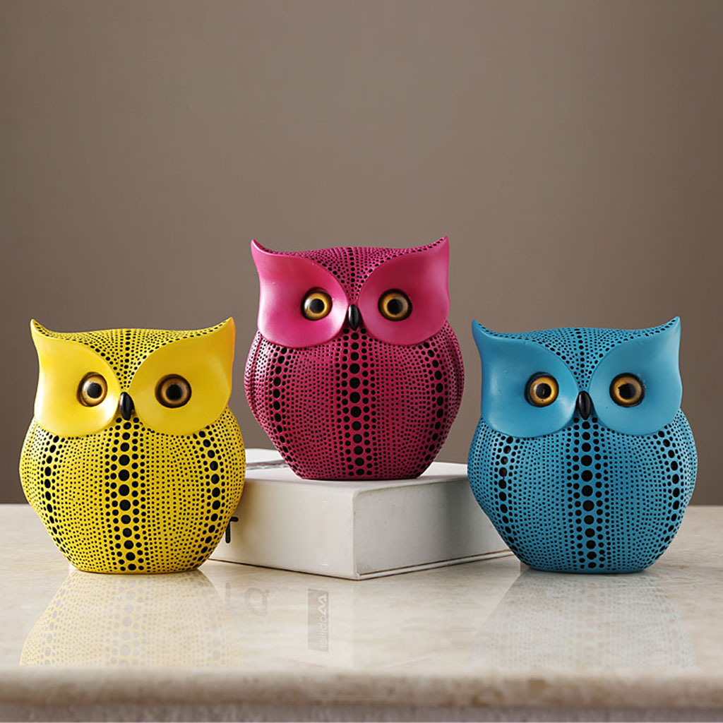 Resin Owl Statue, Home Livingroom Bookcase Animal Figurines Decoration, Bedroom Office Home Decor, Night Owl Sculpture