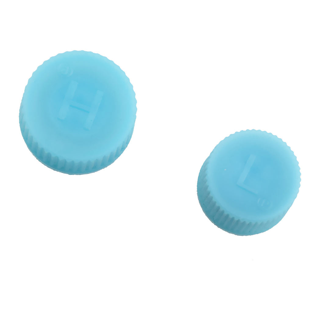 2 Pack AC A/C Charging Port Service Caps R134a R12 Air Conditioning Valve Cap 15mm Low Side & 18mm Hi Side Blue