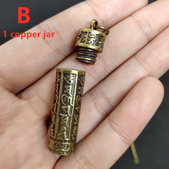 Vintage Brass Mini Spoon Jar Urn Necklace Memorial Keepsake Pendant Chain