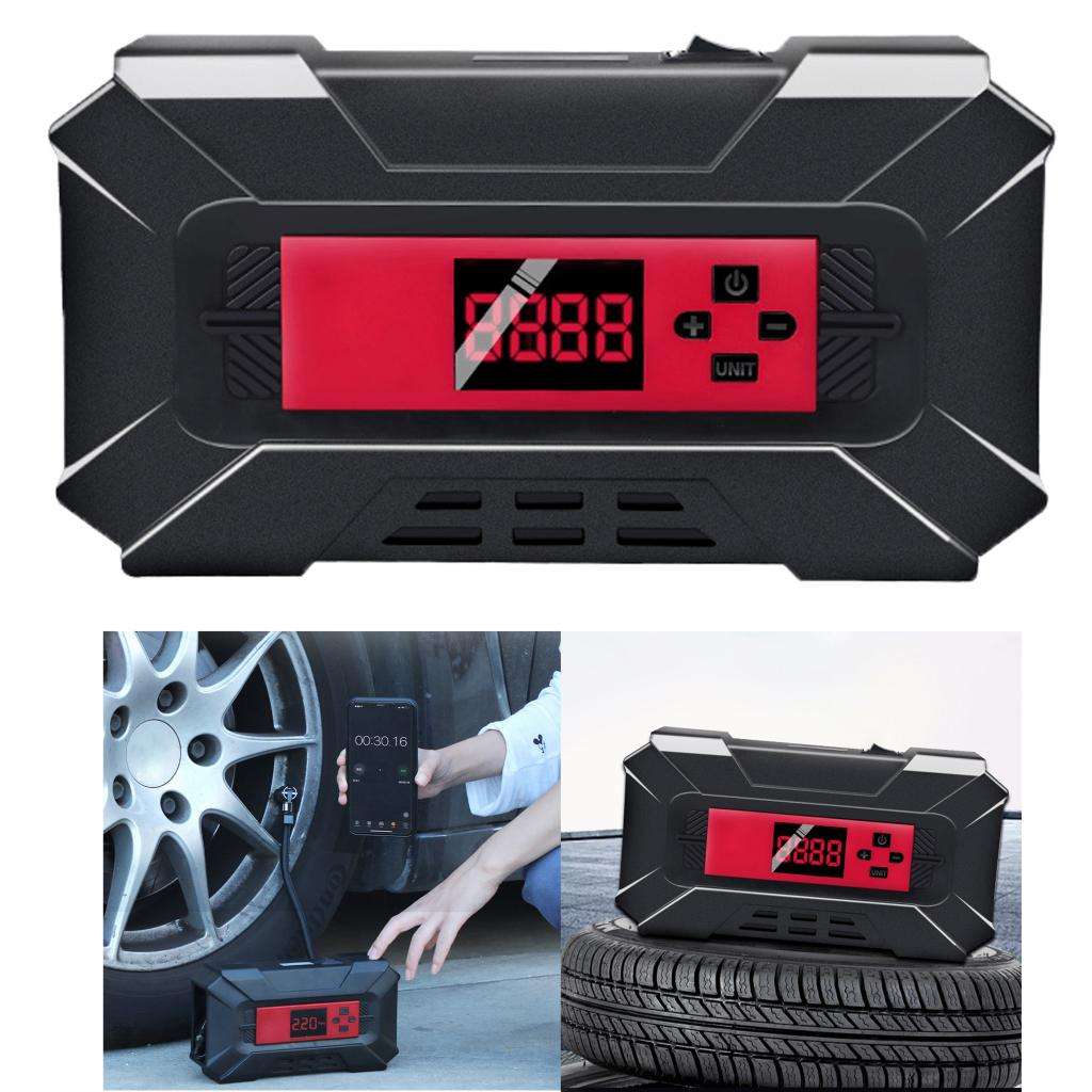 Portable Air Compressor Tire Inflator, 12V DC Air Pump for Car Tires Auto Shut Off Function Led Lighting, Digital LCD Display