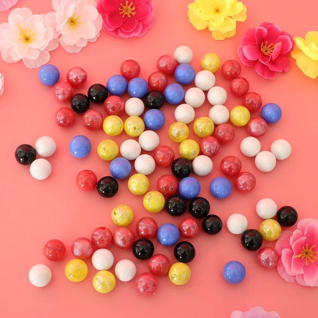 90pcs Colorful Marbles Ball Glass Bead for Chinese Checkers Children Toys