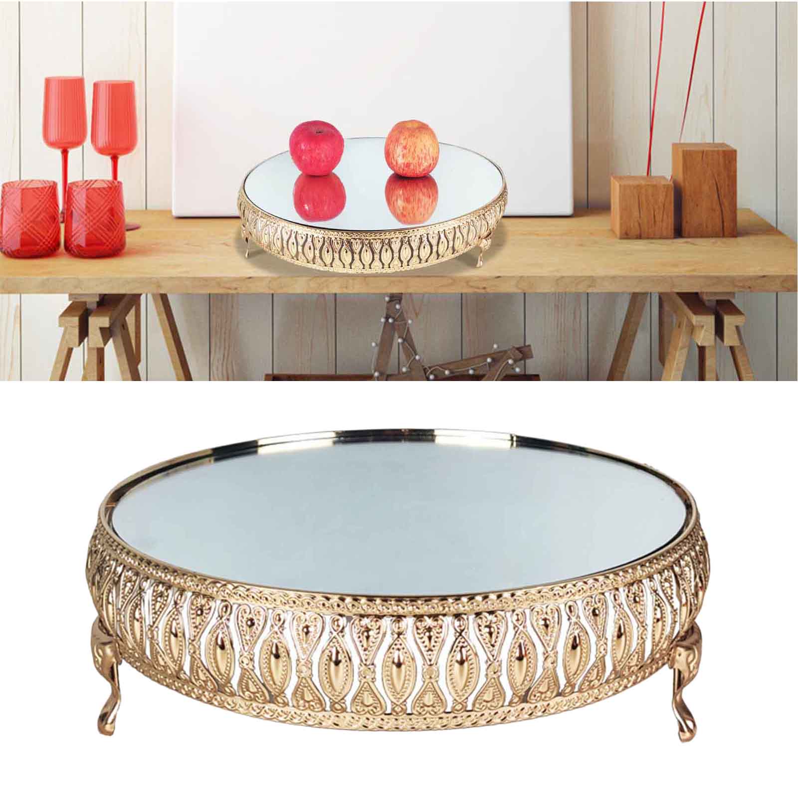 European Cake Stand Mirror Texture Cake Holder for Wedding Home Fruit Snack Brithday