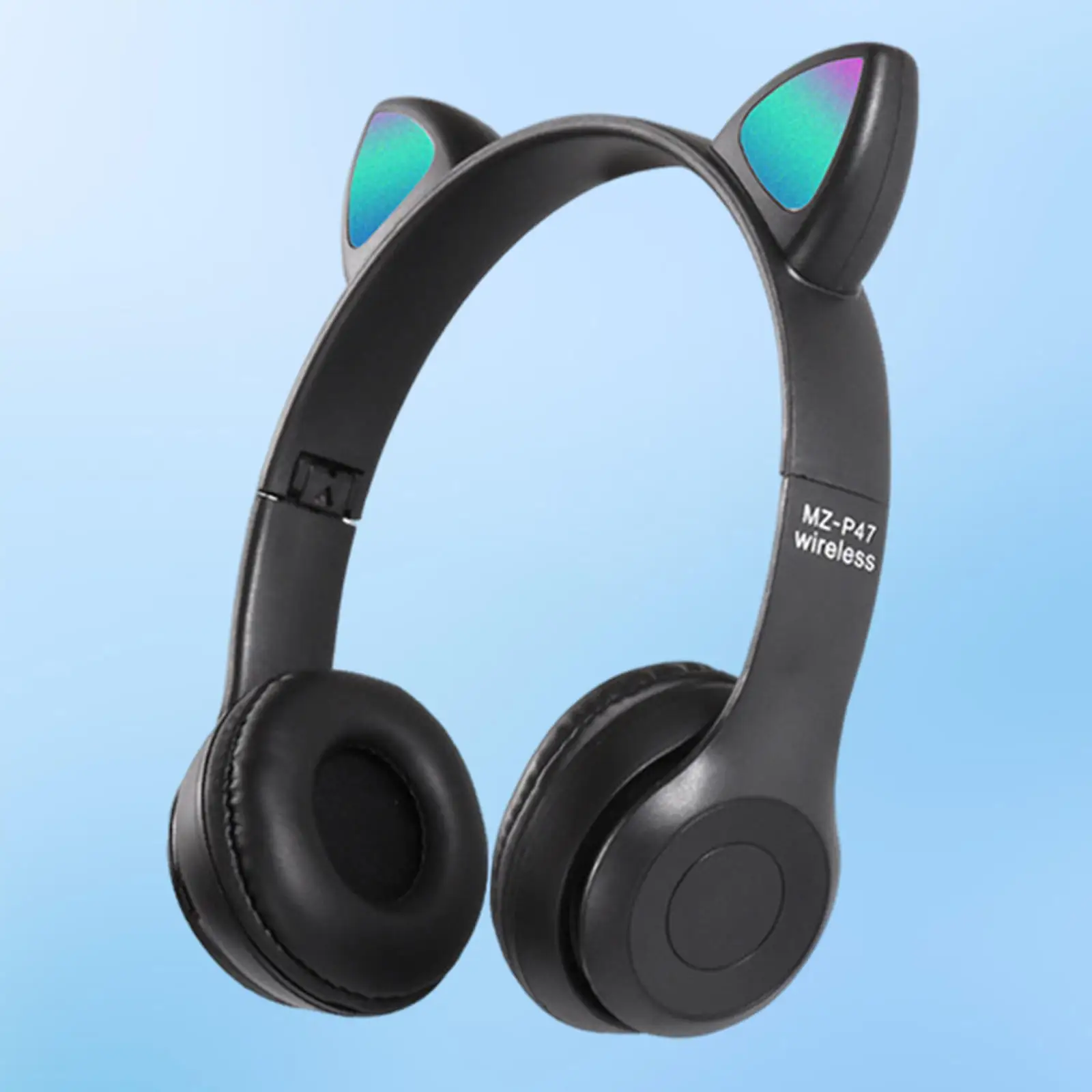 Cat Ears Wireless Headset Stereo Bluetooth 5.0 RGB Soft Earmuffs MP3 Player Headphone for Mobile Phones Laptops Music Men Women
