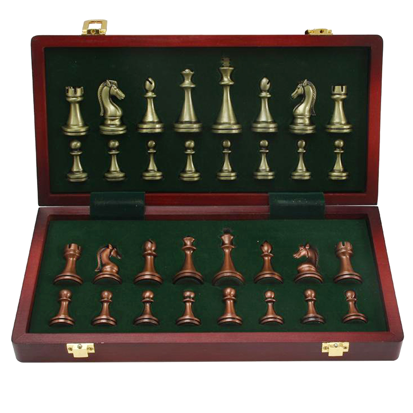 Folding Hand Crafted Metal Chess Set 12